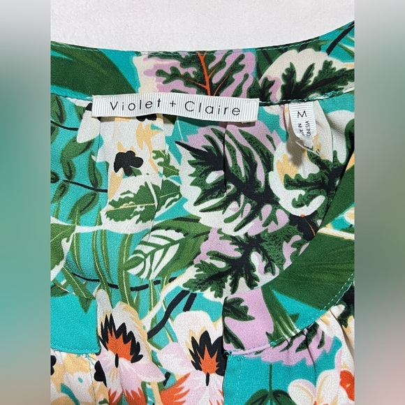 VIOLET & CLAIRE Teal floral sleeveless blouse size M. - Picture 8 of 11